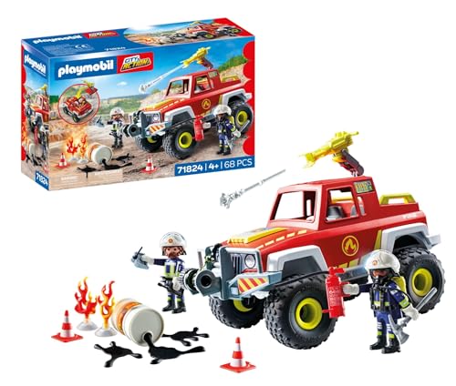Detalle de Playmobil 71824 Camion de Pompier – Action Heroes, véhicule jouet dès 4 ans