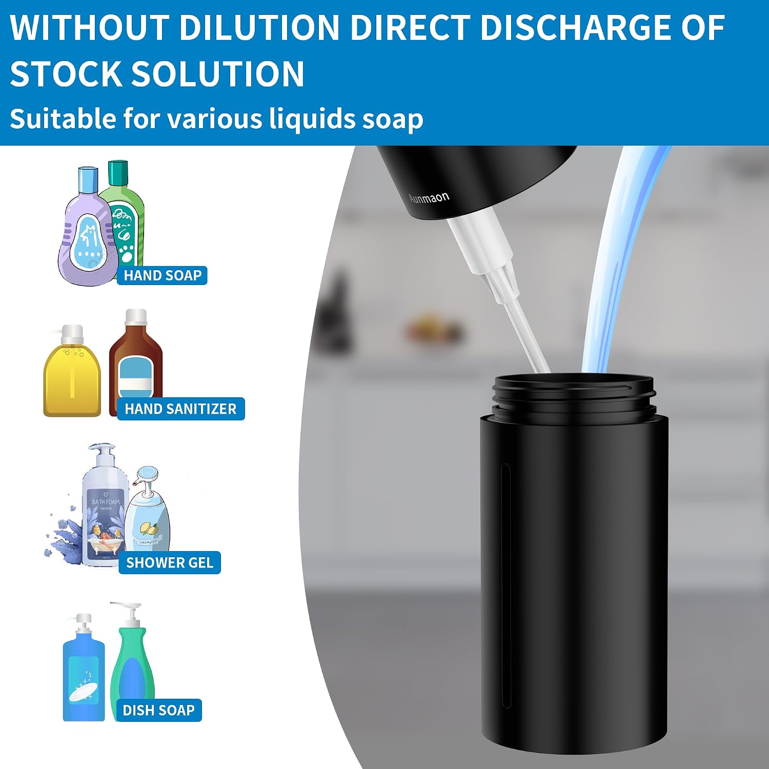 Detalle de Touchless Soap Dispenser with 15-Level Dial