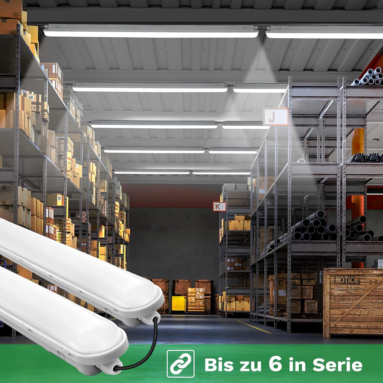 Thumbnail 5 de TONFFI 150CM LED Feuchtraumleuchte 7500LM