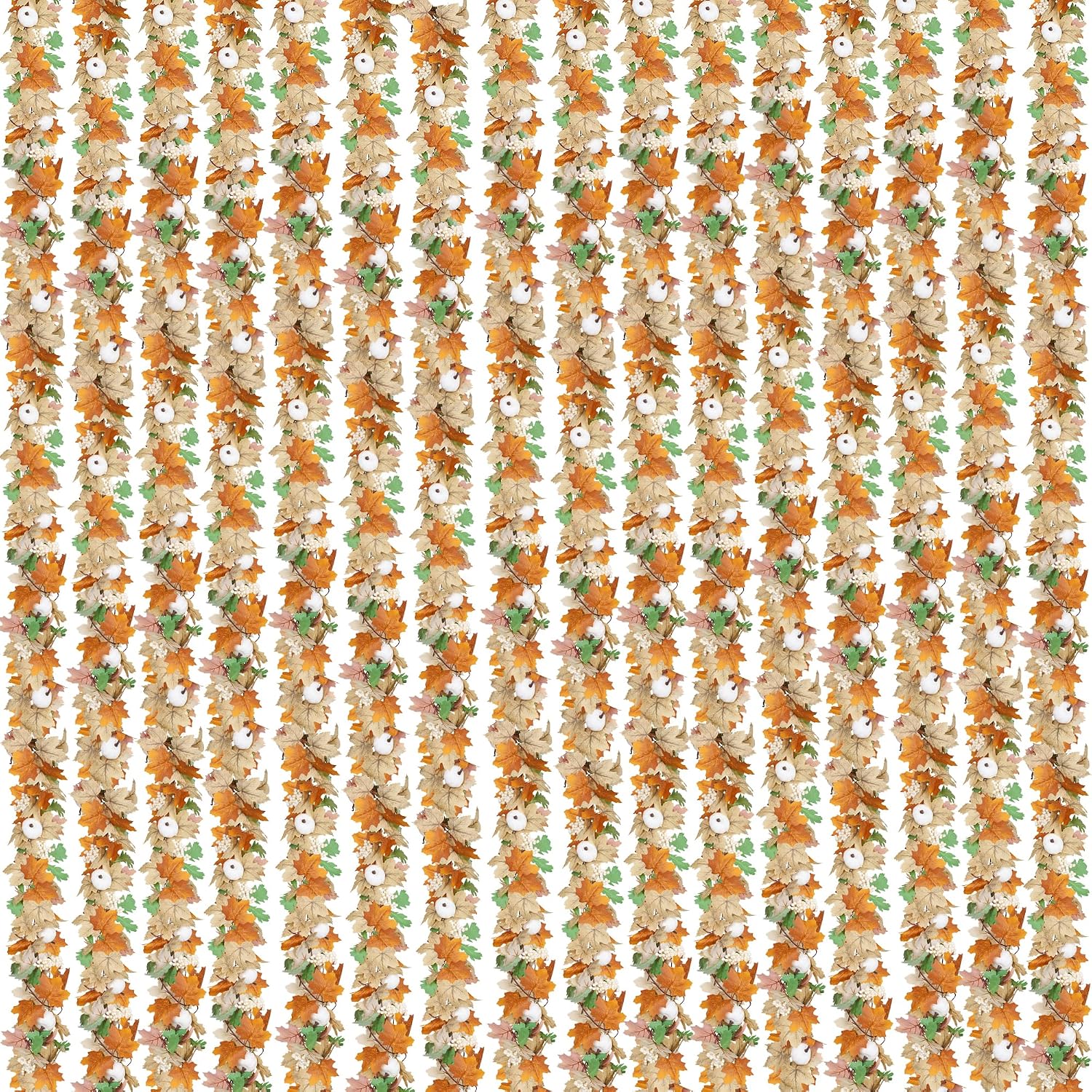 Detalle de CQURE 16-Pack Fall Leaf Garland, 94.4 Ft Silk Maple Leaves