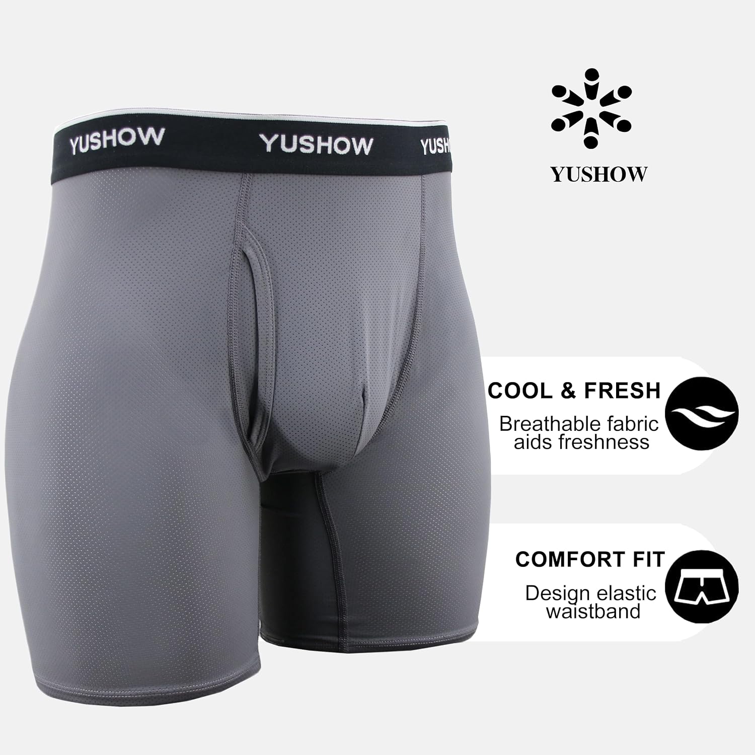 Detalle 2 de YUSHOW Boxershorts Herren 4er Pack Mesh 4er Pack