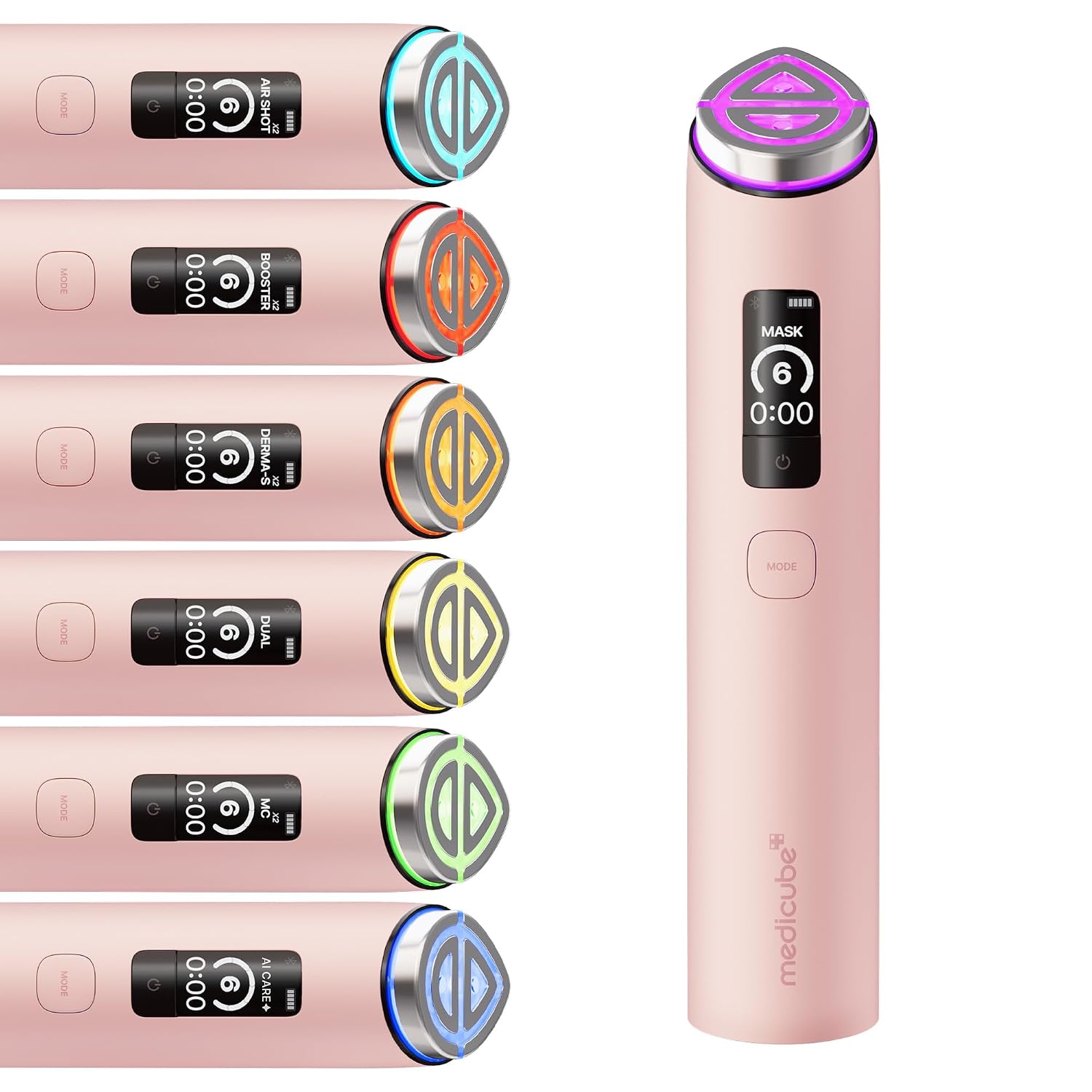 Detalle de medicube Booster Pro X2 VAPMEJP26098R 7-in-1 Glow Device, Pink, Dual-Head