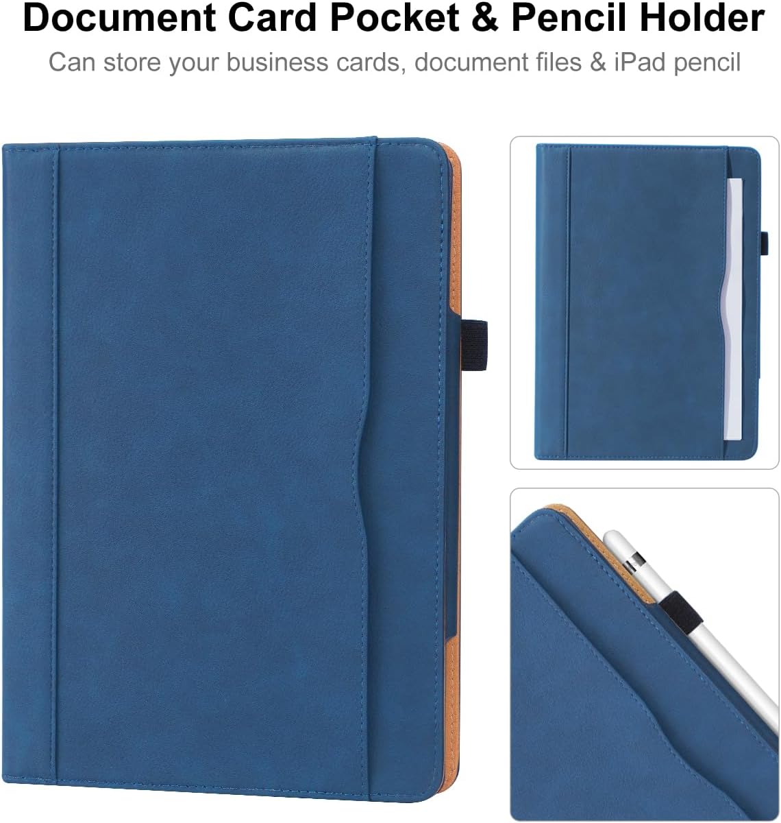 Detalle de DAORANGE PU Leather Folio Case for iPad 9th/8th/7th Gen 10.2" (Navy)