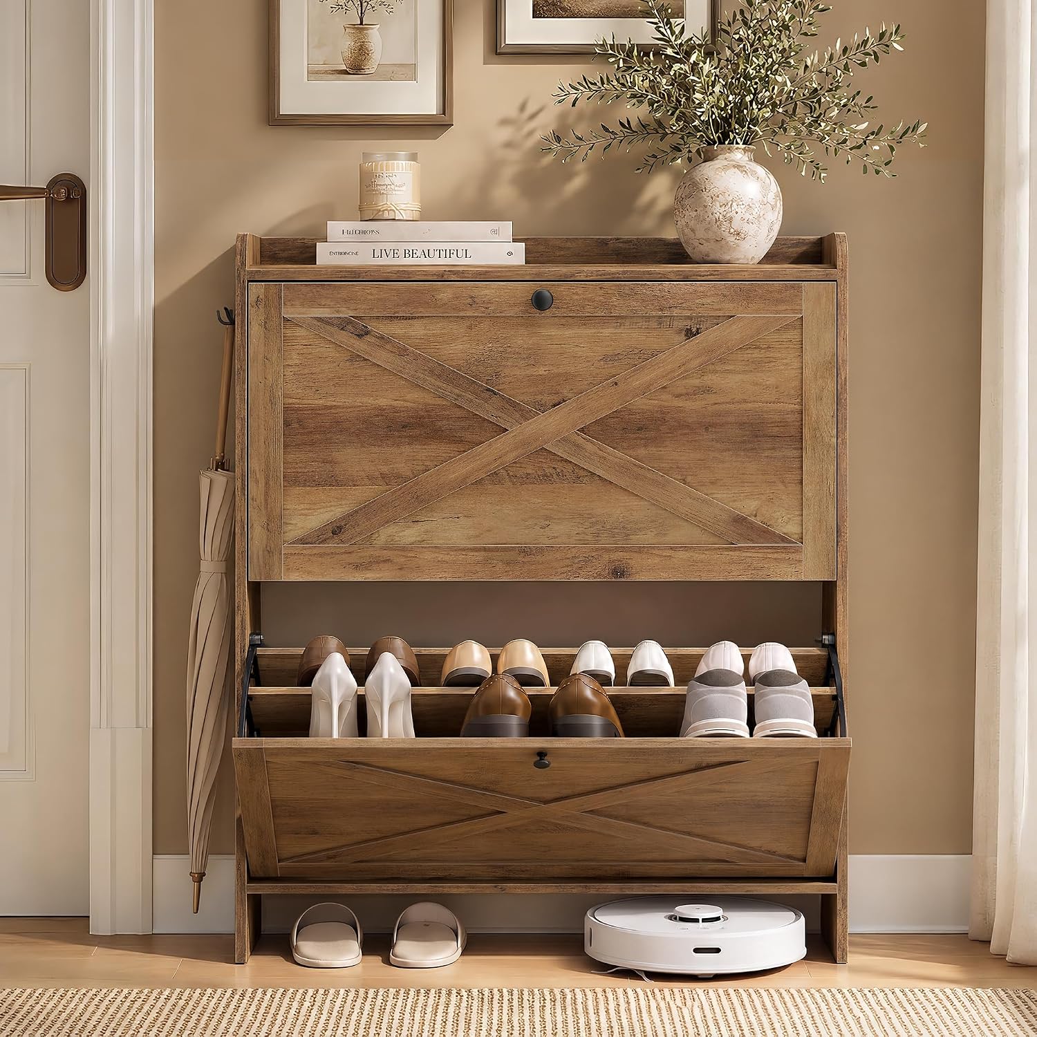 Detalle de VASAGLE Shoe Storage Cabinet, 14–16-Pair Capacity