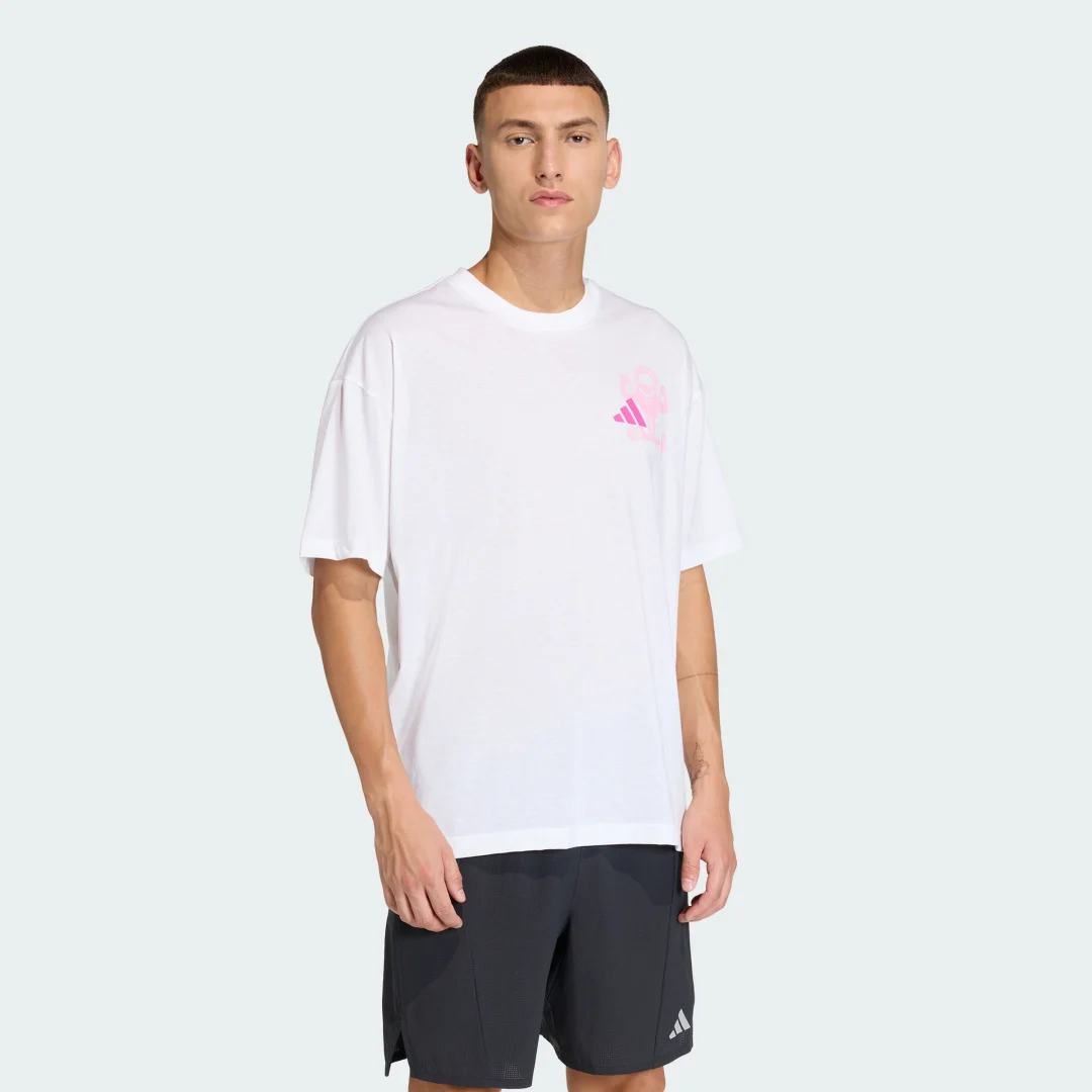 Detalle de Camiseta estampada de entrenamiento Climacool Fun de Adidas (blanco)