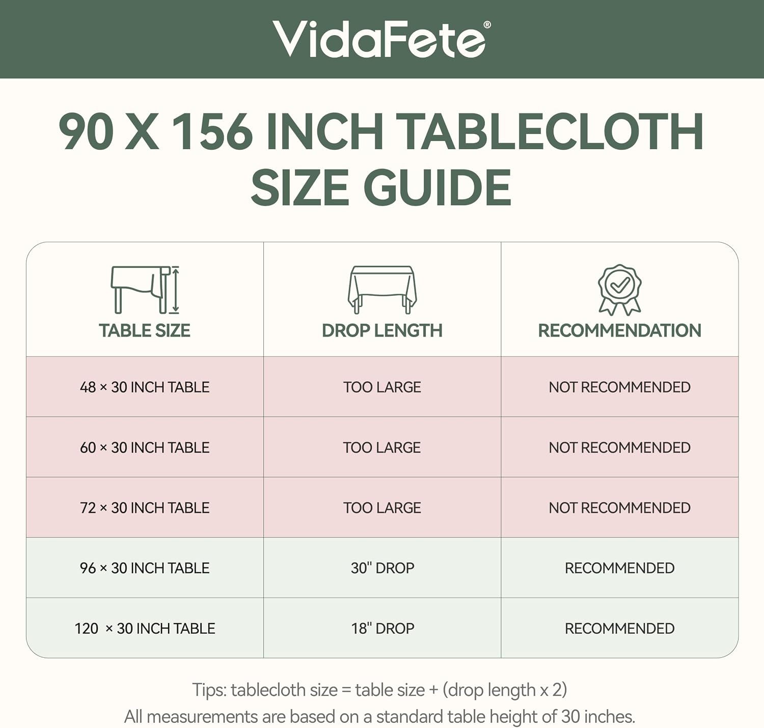 Detalle 2 de VidaFete Polyester Tablecloth, 90 x 156 inches