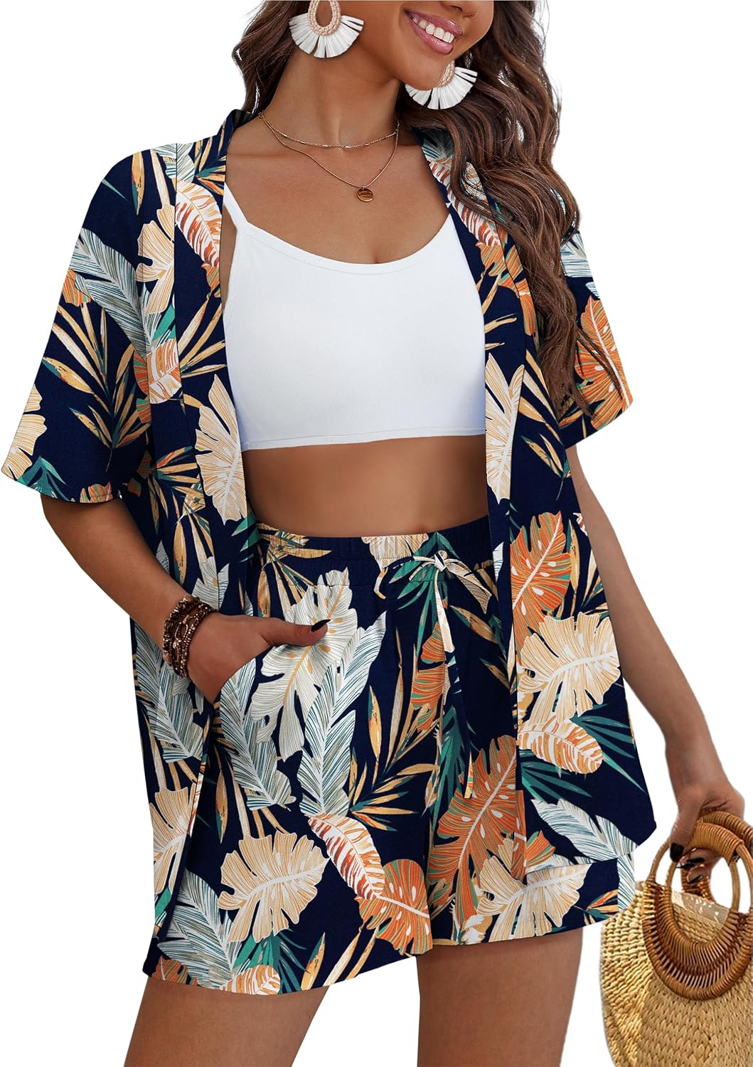 Thumbnail 2 de REDHOTYPE Women's Kimono Tropical Shorts Set S