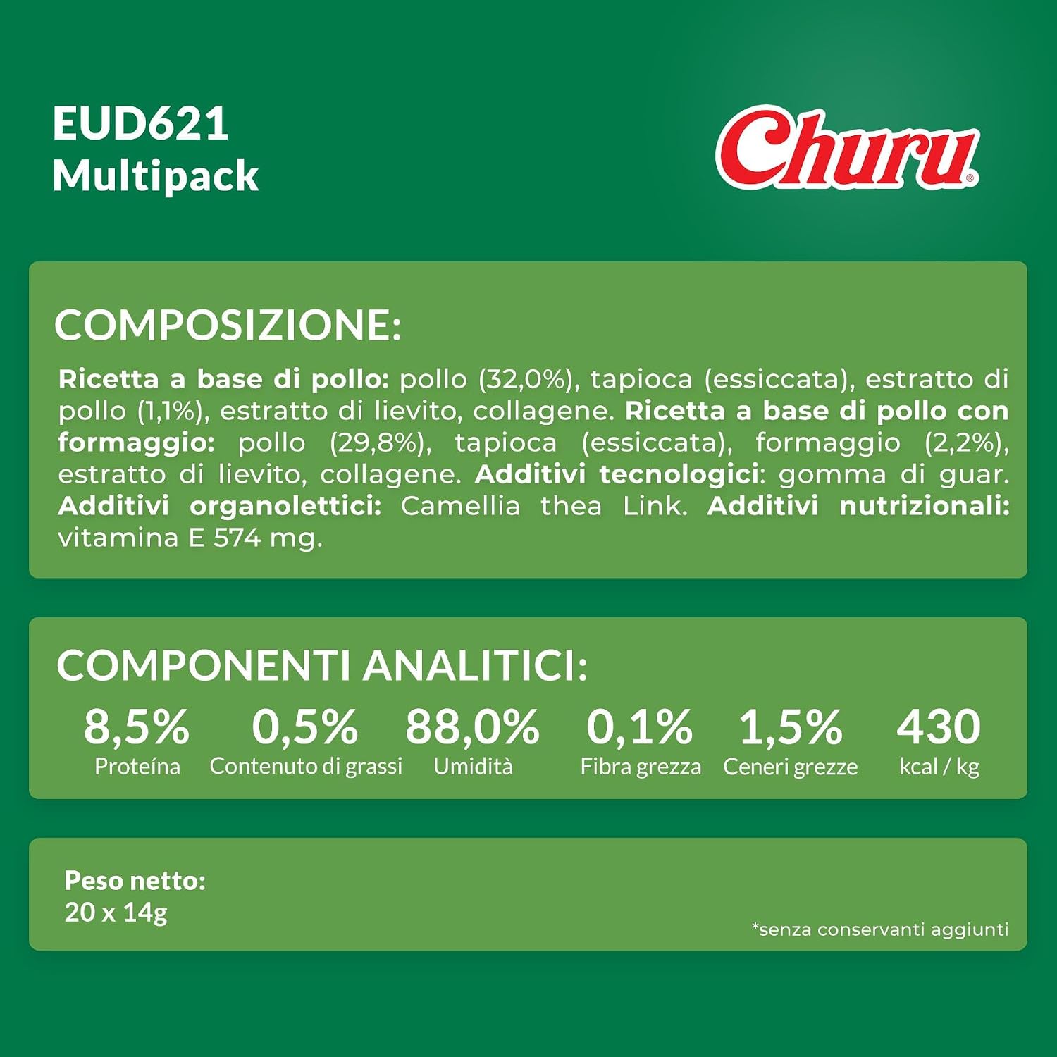 Thumbnail 6 de INABA Churu Snack per Cani Cremoso al Pollo – 20 Stick da 14 g: bonus snack ipocalorico e grain-free