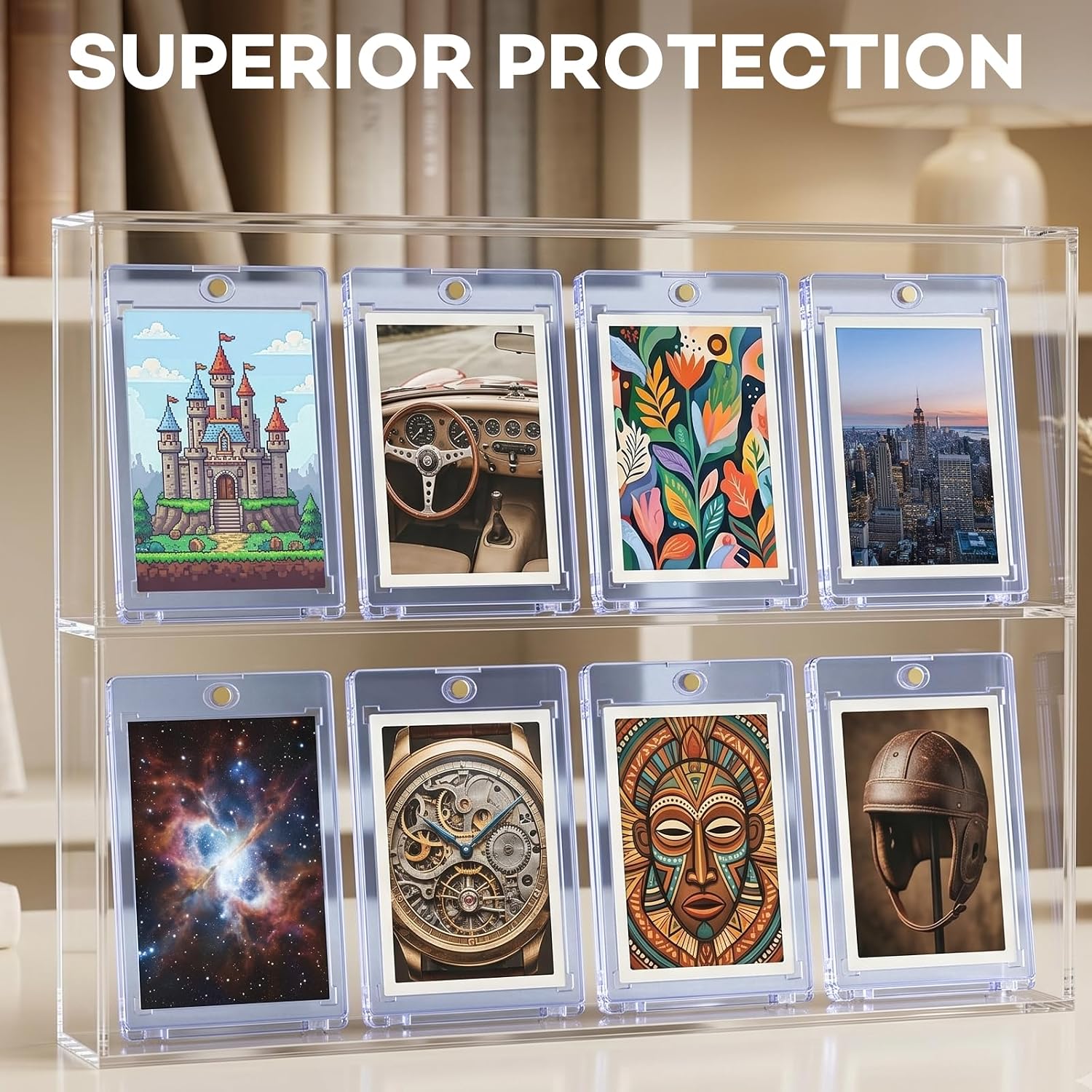 Detalle de 128ct Magnetic Card Holders (35pt One Touch) UV-Protected Hard Plastic Display Cases