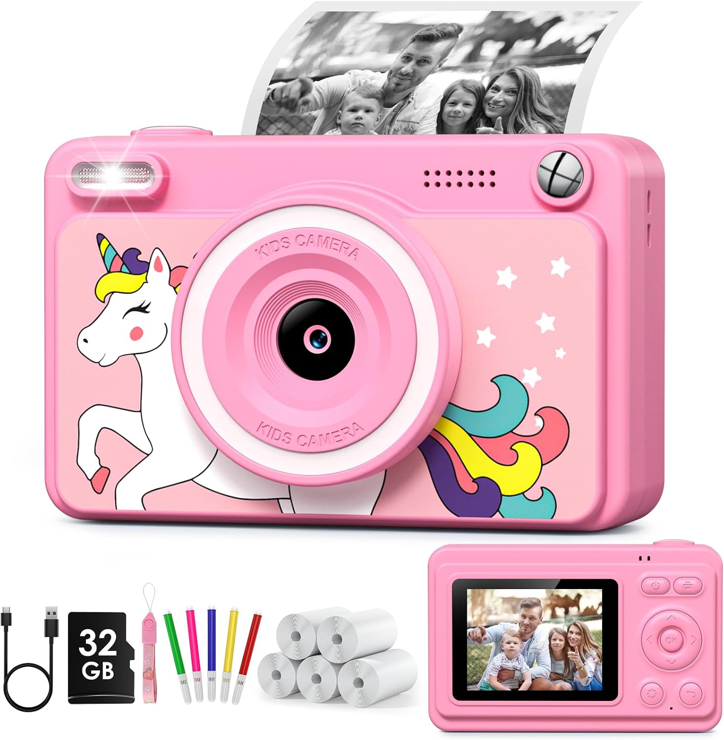 Detalle de GREENKINDER Kids Camera Instant Print 1080P