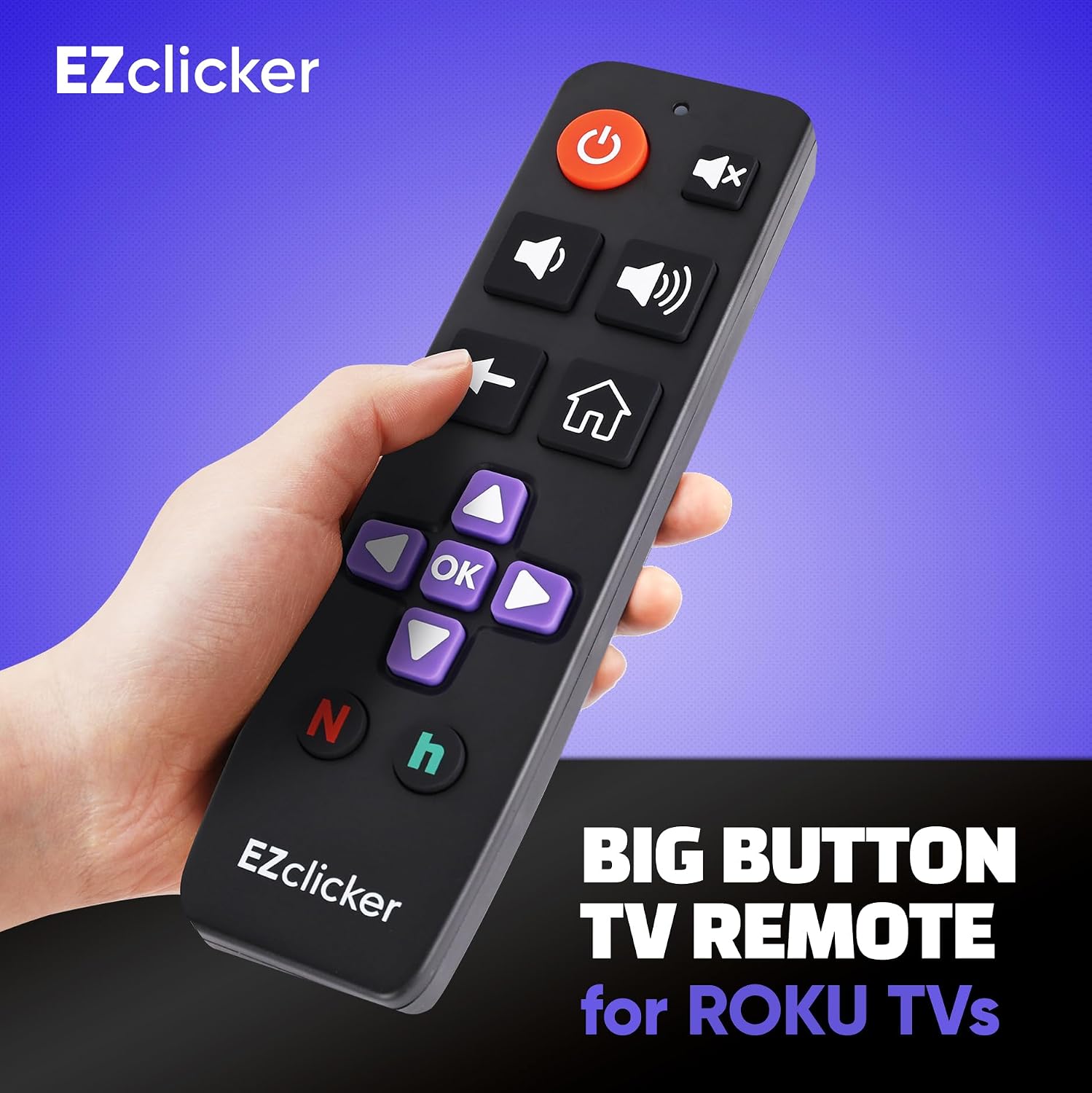 Detalle 2 de Roku Replacement TV Remote Big Button with Easy Use