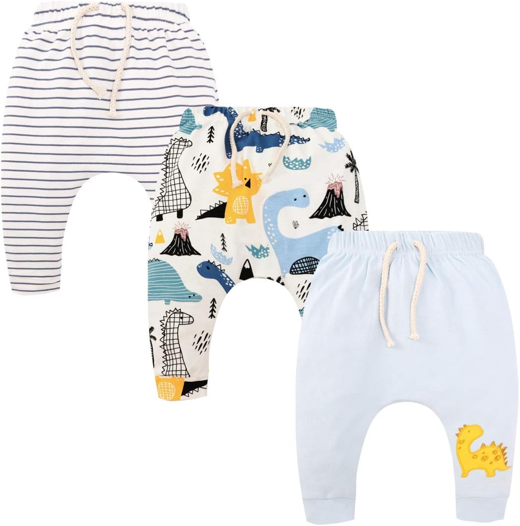 Thumbnail 1 de CuteOn 3 Pack Unisex Kids Harem Pants in Cotton with Elastic Waist & Drawstring