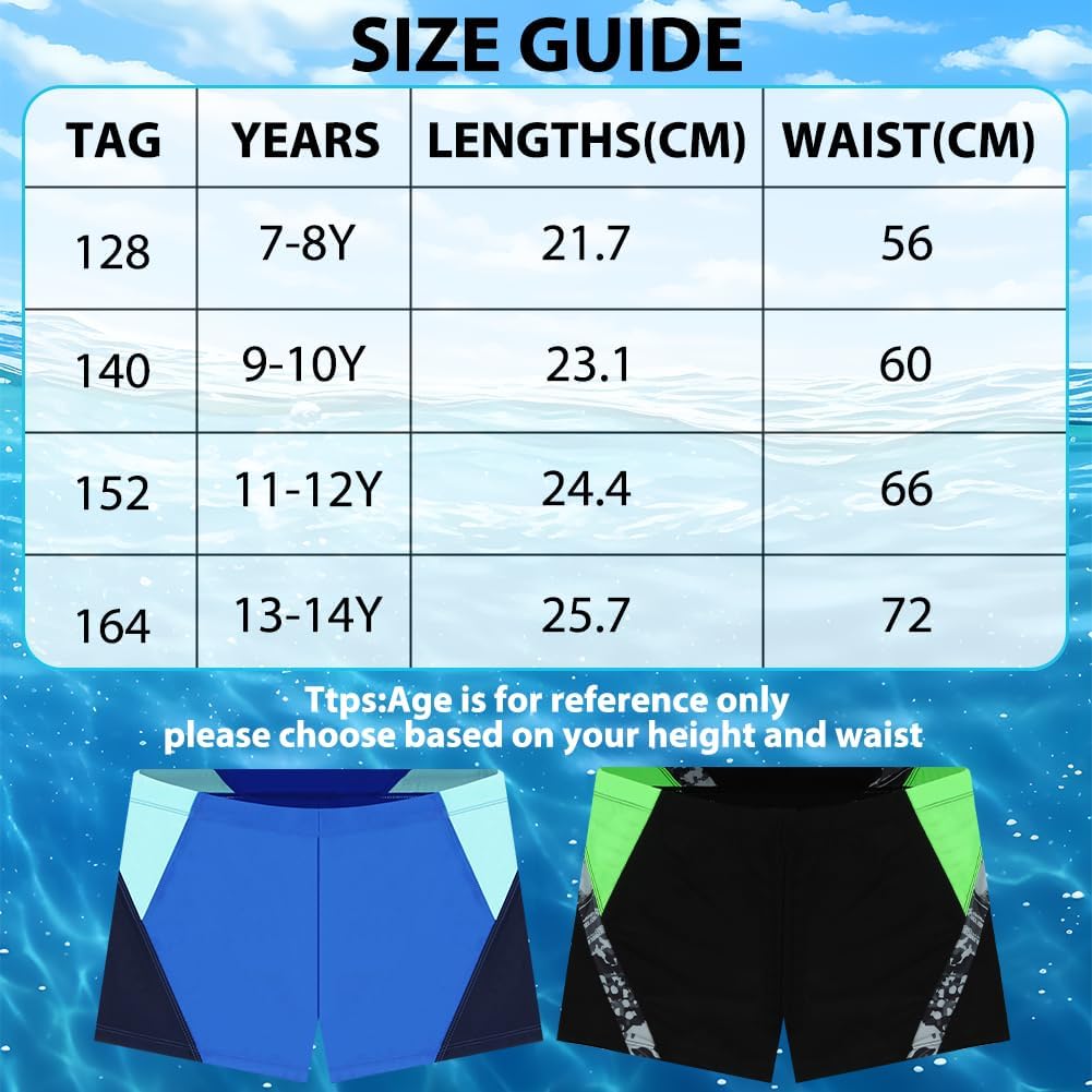 Detalle de AYESY zwemshort voor jongens met elastische tailleband, sneldrogend