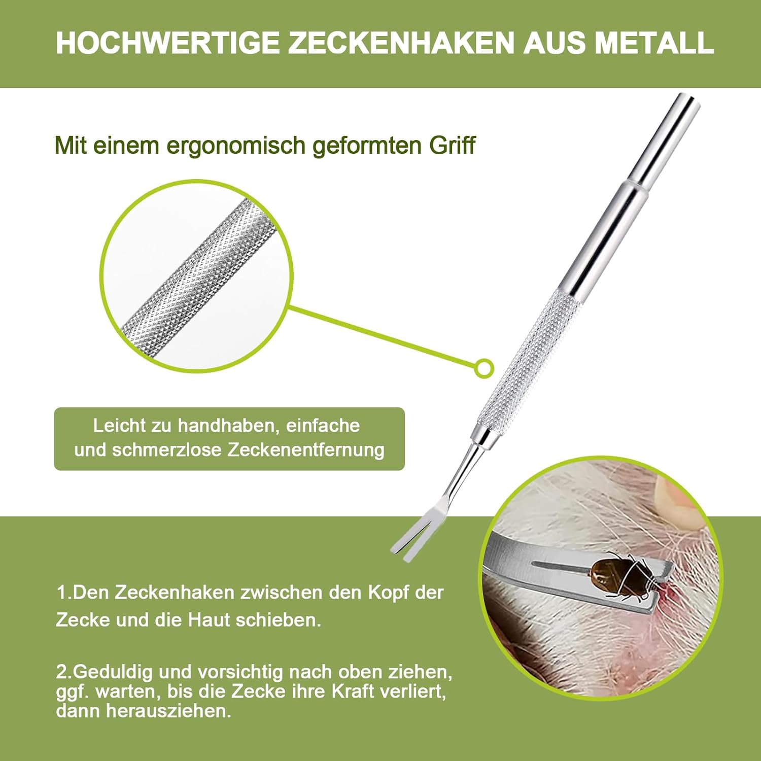Detalle 2 de Nepfaivy Zeckenzange 5er Set für Hunde