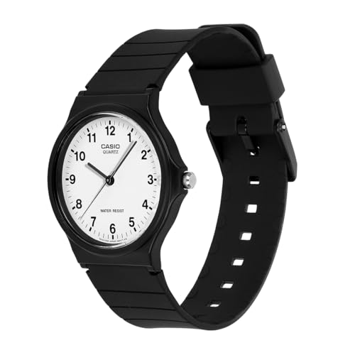 Detalle de Casio MQ-24-7BLL Reloj Cuarzo Unisex 34 mm con Dial Blanco y Correa Negra de Resin