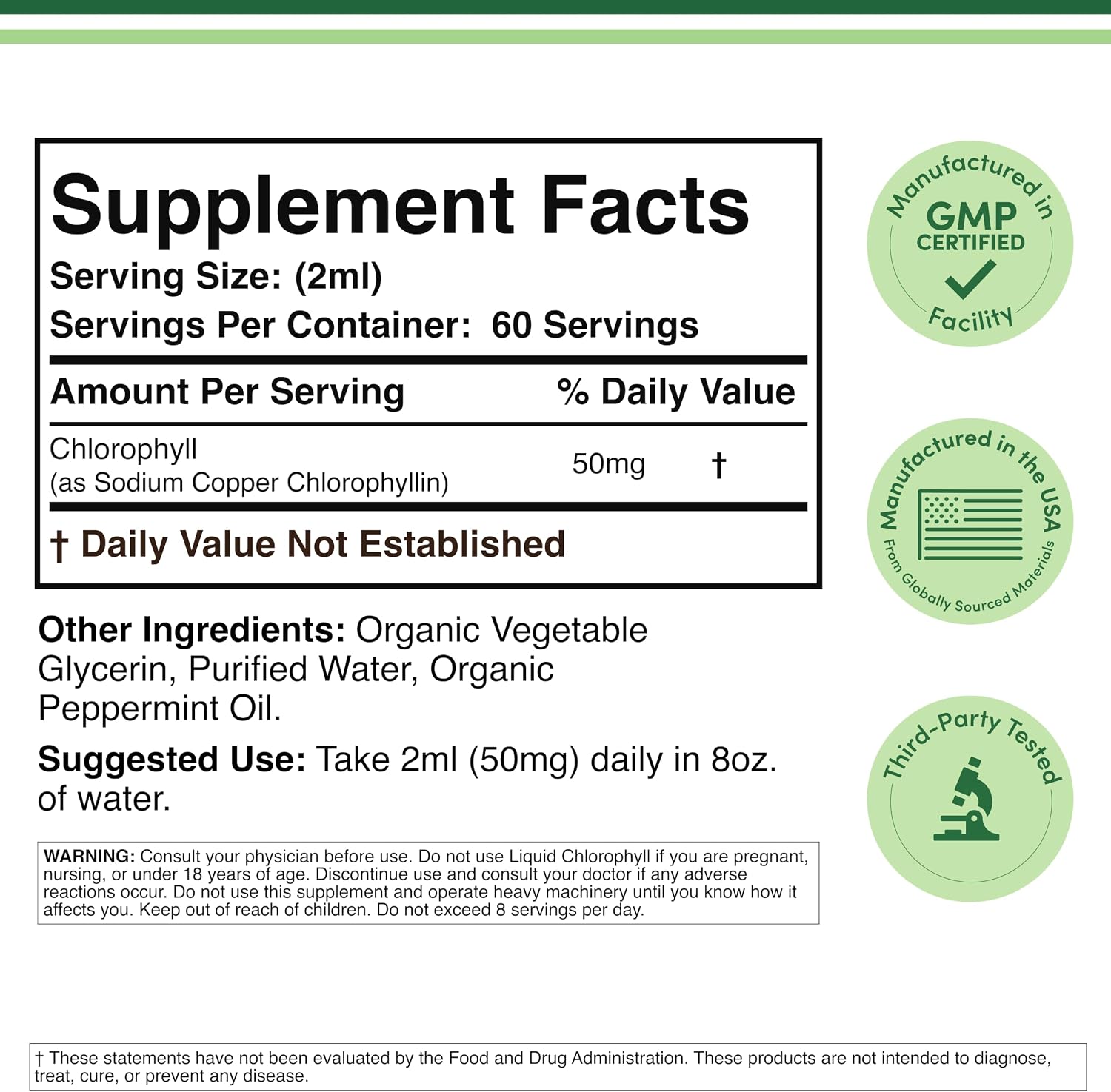 Detalle 2 de Double Wood Liquid Chlorophyll Drops, 4 fl oz