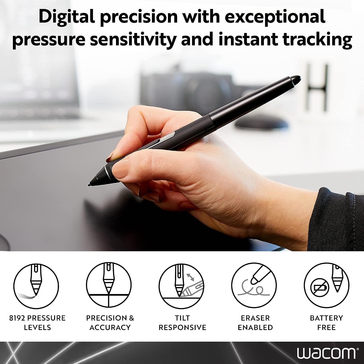 Detalle de Wacom Pro Pen 2 (KP504E) stylus pen – pressure sensitivity for Intuos Pro, Cintiq Pro & MobileStudio Pro