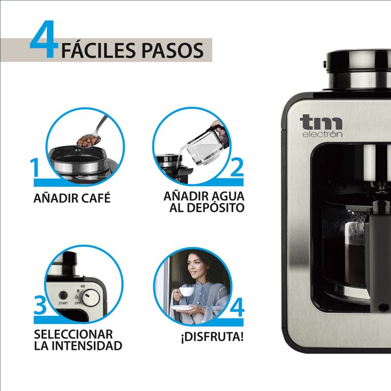 Thumbnail 1 de TM Electron Mini Cafetera 4 Tazas