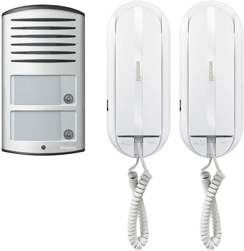 Kit Audio bifamiliare Bticino 366821 con pulsantiera Linea 2000 e citofono Sprint L2