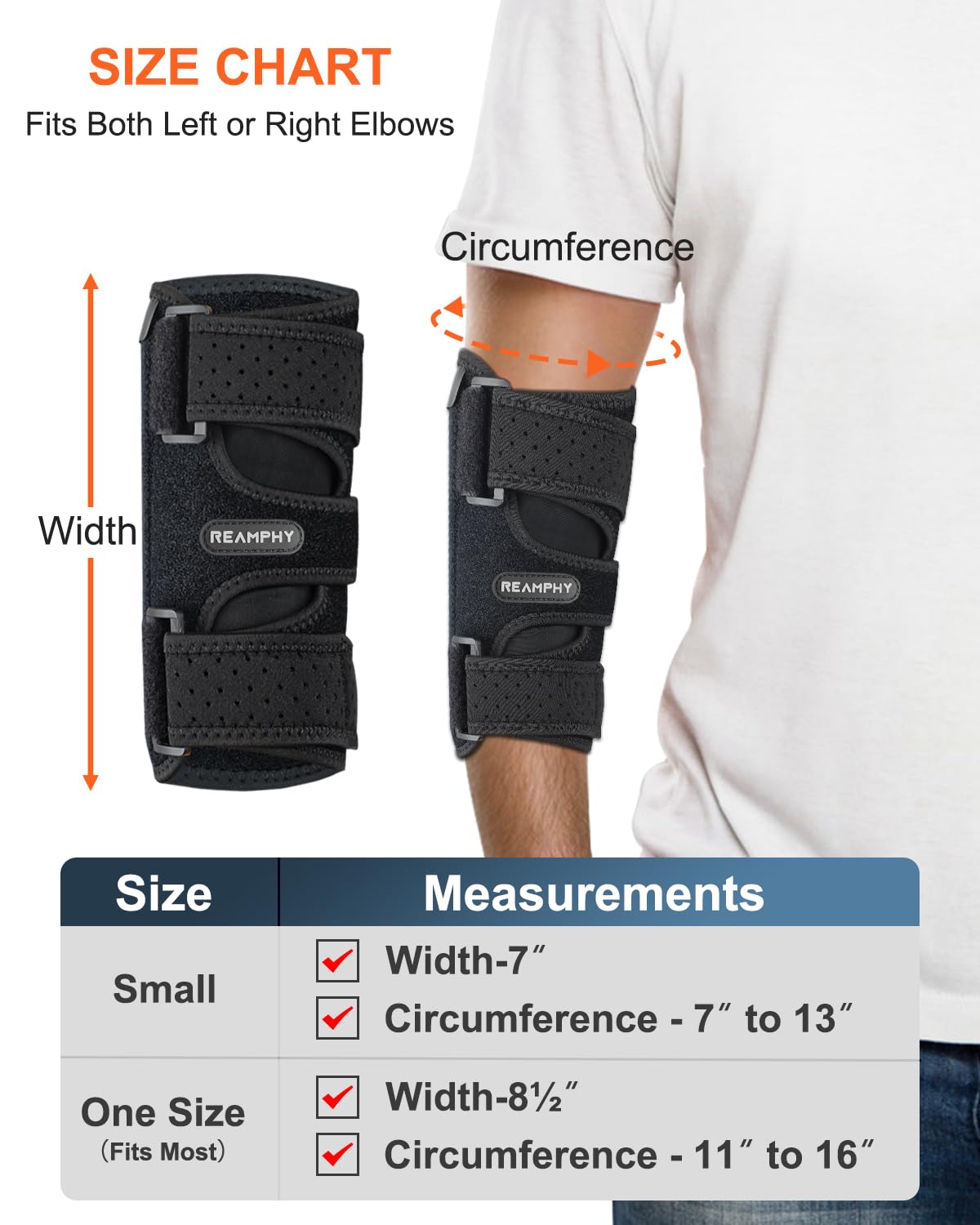 Thumbnail 5 de Reamphy Adjustable Elbow Brace for Night Support, Metal Splint, One Size