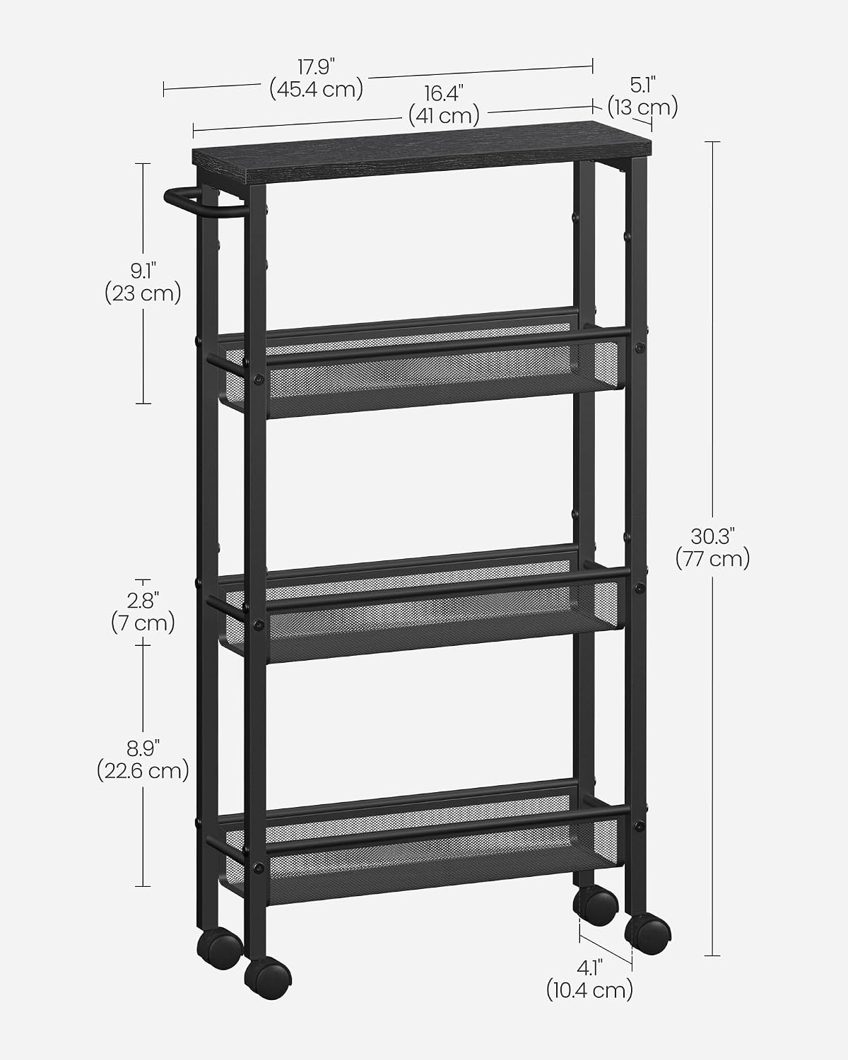 Thumbnail 6 de VASAGLE 4-Tier Trolley 13 cm depth