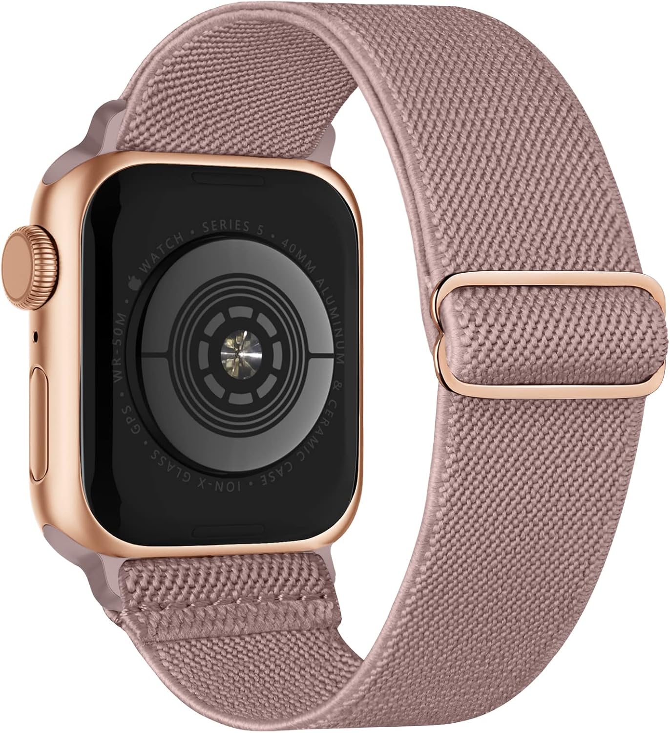 Detalle de Adepoy Elastic Nylon Band for Apple Watch (46mm–49mm): Adjustable Stretch Replacement