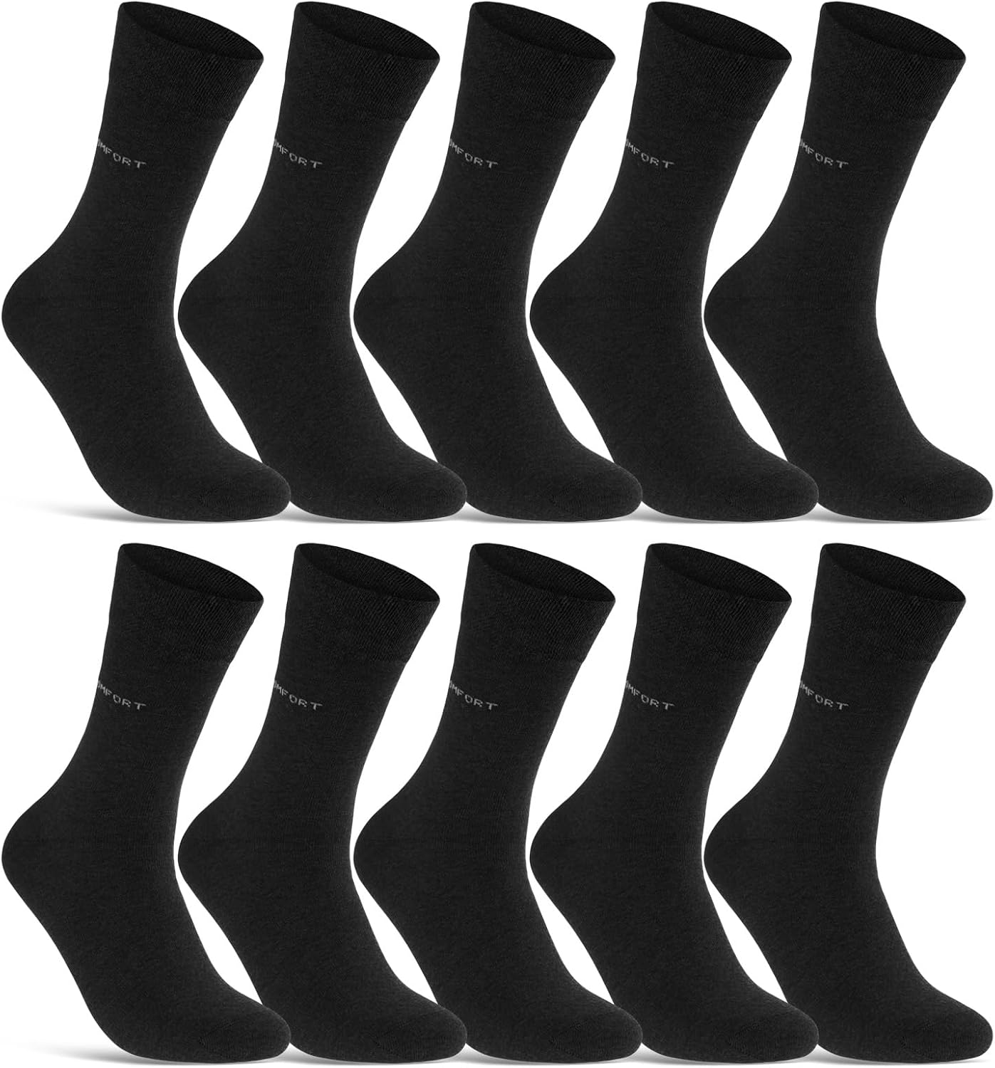 Detalle 2 de 10 Paar Comfort Socken ohne Gummi & ohne Naht – Baumwolle, Komfortbund, Herren & Damen