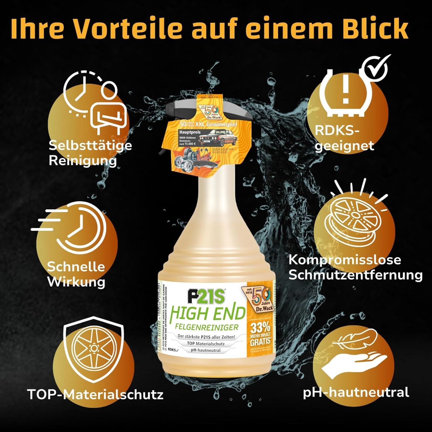 Thumbnail 4 de DR. WACK P21S HIGH END Felgenreiniger 1000 ml – Gel-Formel, Wirkindikator, pH-hautneutral