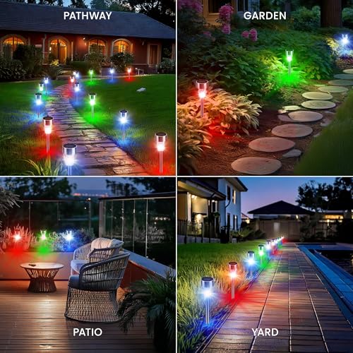 Thumbnail 6 de CUQOO Solar Garden Stake Lights – 10 Pack Colour-Changing LED Pathway Lights