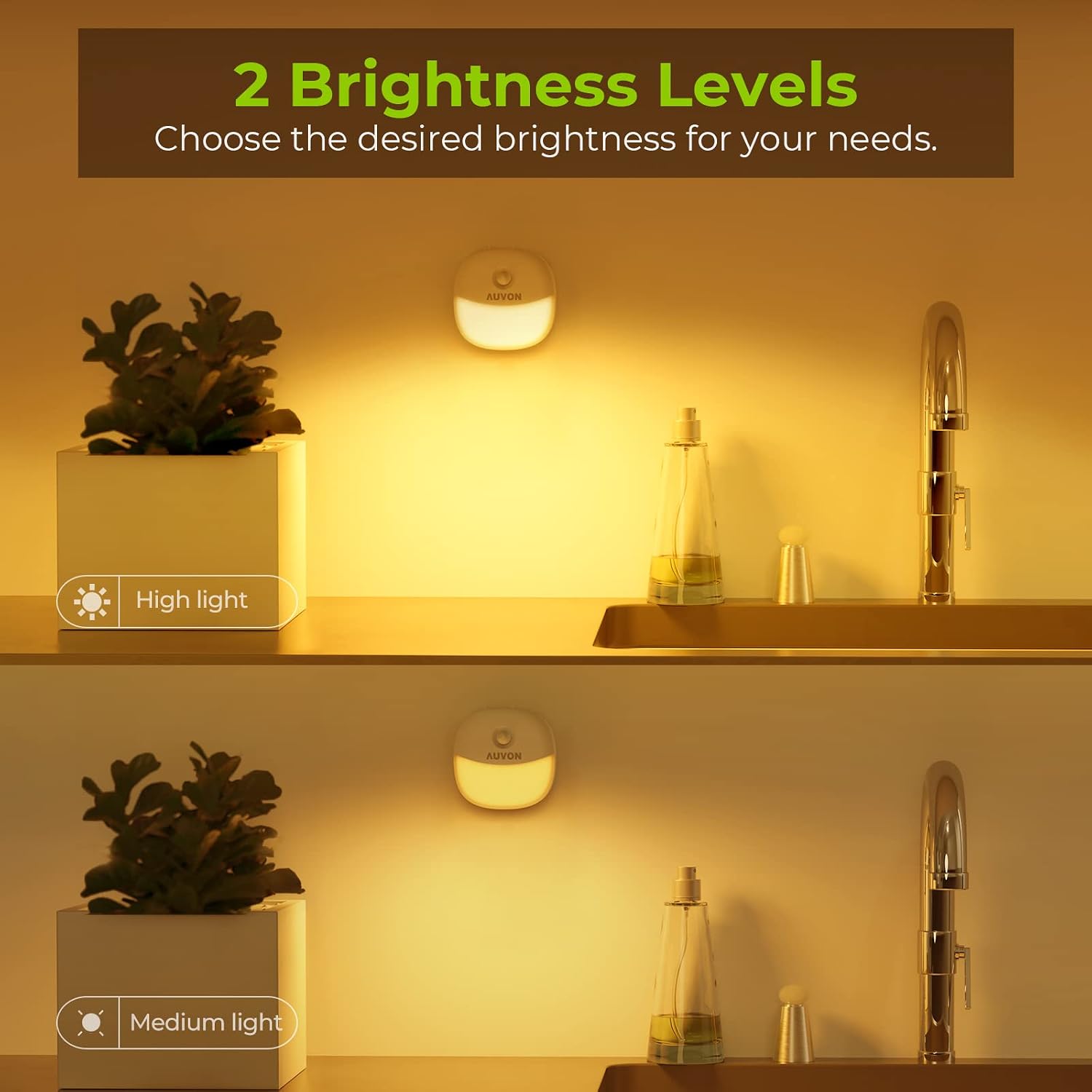 Thumbnail 3 de AUVON Magnetic Rechargeable Night Light (2-Pack) with Motion & Dusk-Dawn Sensor