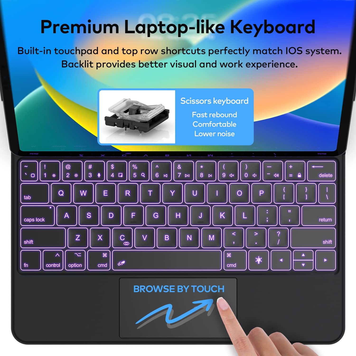 Thumbnail 6 de Keyboard Case for iPad Air 11-inch (M4 2026/M3 2025/M2 2024) & iPad Pro 11-inch — Magnetic Backlit Keyboard with Trackpad