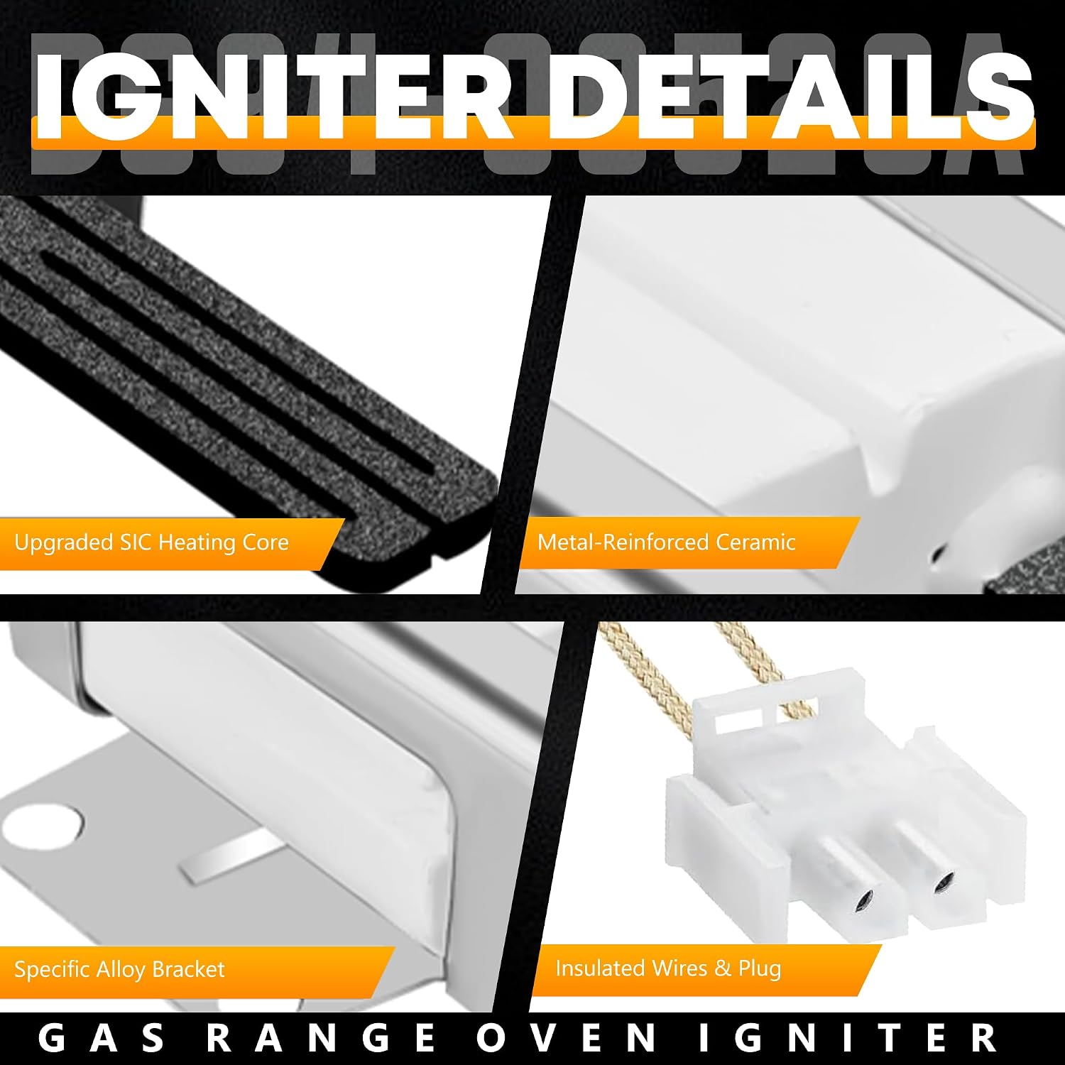 Detalle 2 de Vypart DG94-00520A Gas Range Oven Igniter with Connector and Ceramic Nuts