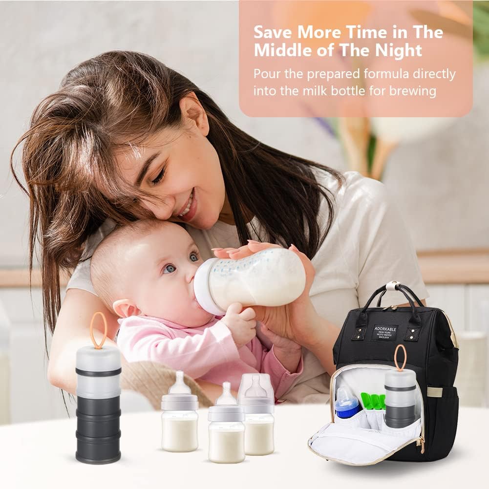 Detalle 2 de Vicloon Milk Powder Dispenser: Portable 4-Layer 120ml Compartments in Grey