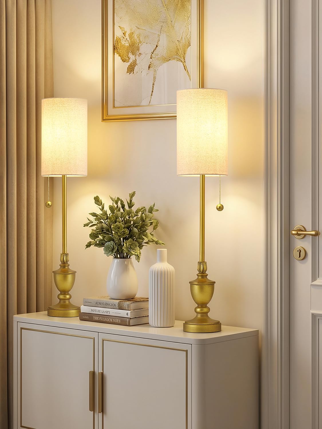 Thumbnail 6 de EJIAXIN T00064 Buffet Table Lamps, Set of 2, 28-Inch Faux Brass Resin
