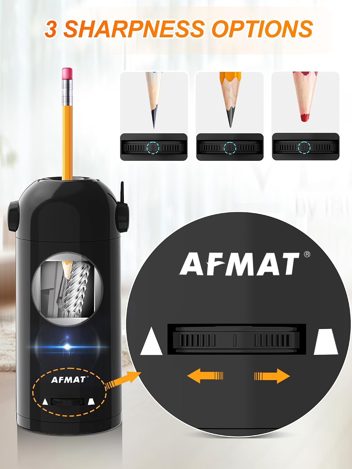 Detalle de AFMAT PSX5 Fully Automatic Electric Pencil Sharpener