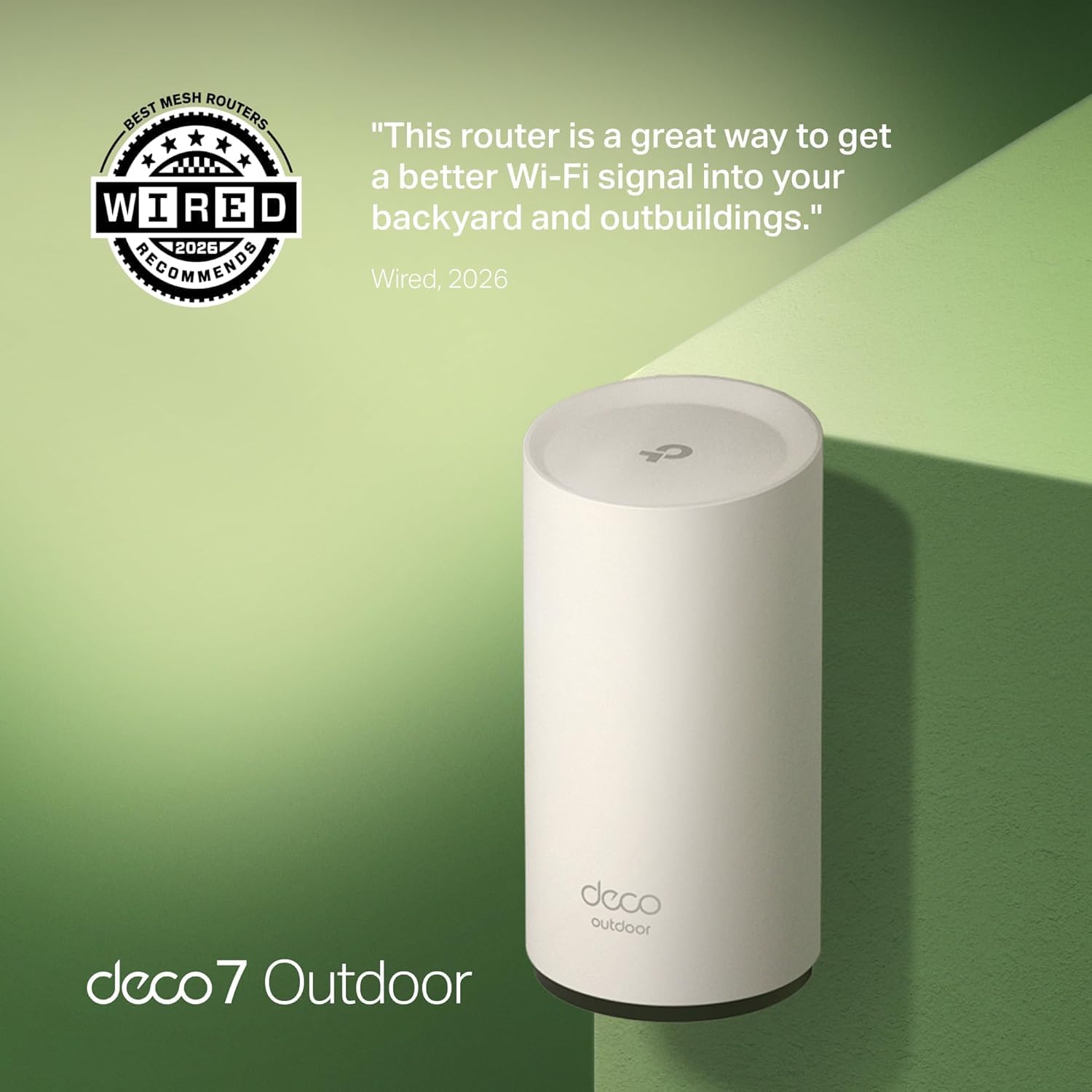 Detalle de TP-Link Deco 7 Outdoor BE25-Outdoor Wi-Fi 7 Mesh Extender with Dual-Band, 2.5G PoE+, IP65, Outdoor Mounting