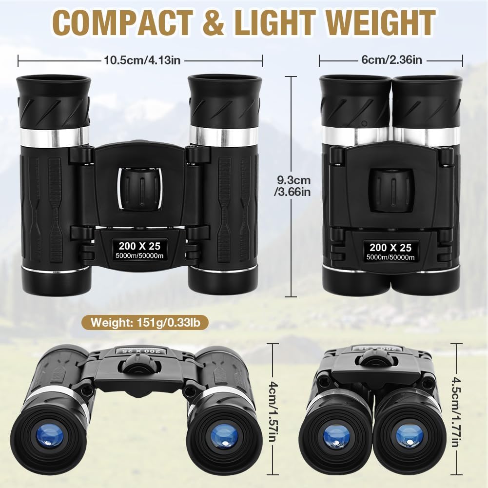 Thumbnail 1 de OFFCUP 200x25 Compact Binoculars: High Power, Ultra-Portable Pocket Binoculars