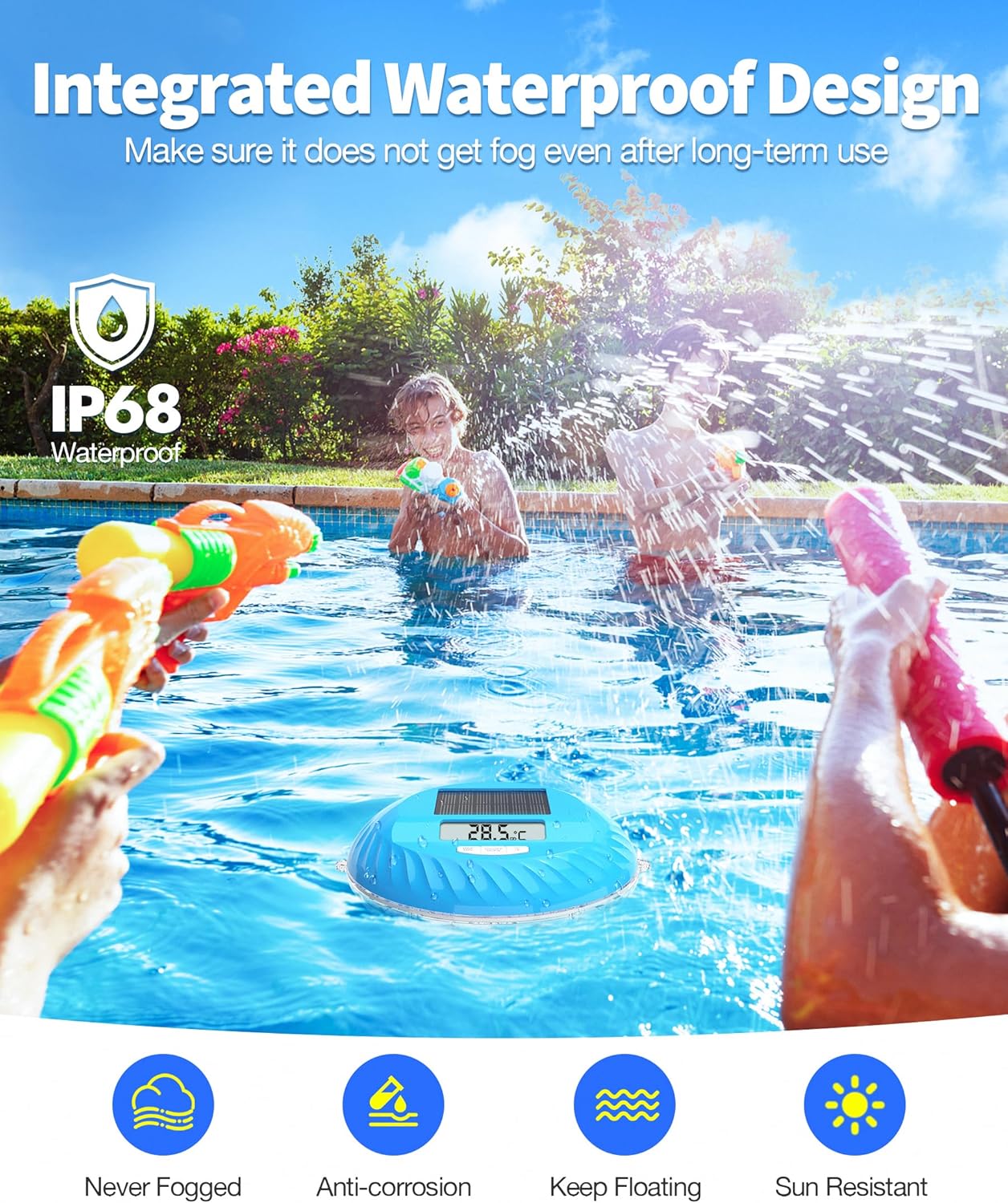 Thumbnail 4 de LuxBlue 2 en 1: Thermomètre de piscine solaire et lampe d’ambiance flottante IP68
