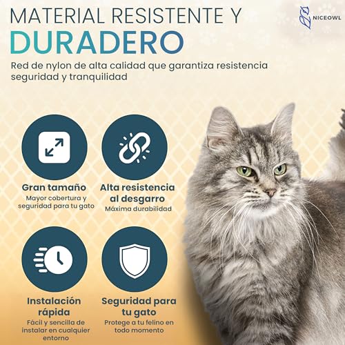 Thumbnail 7 de NICEOWL Red para Gatos Terraza 8x3m Transparente – Seguridad y Visibilidad sin Complicaciones