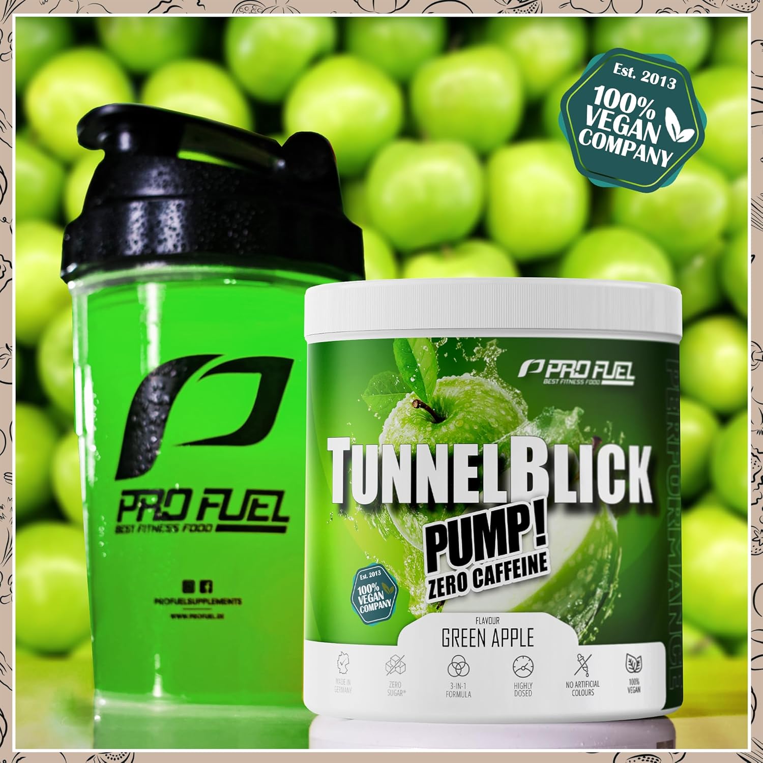 Thumbnail 3 de Pump Booster³ ohne Koffein (Green Apple, 440 g) – koffeinfrei Pre-Workout Booster mit Citullin, Arginin & Fokus
