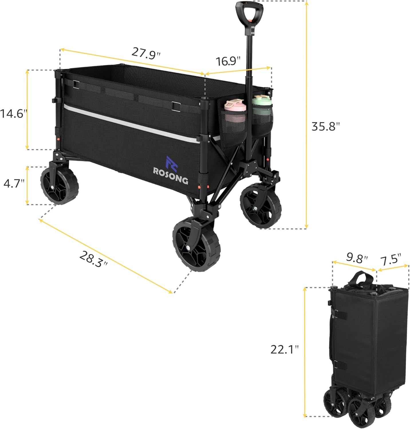 Thumbnail 5 de ROSONG Collapsible Wagon 120L 🛒