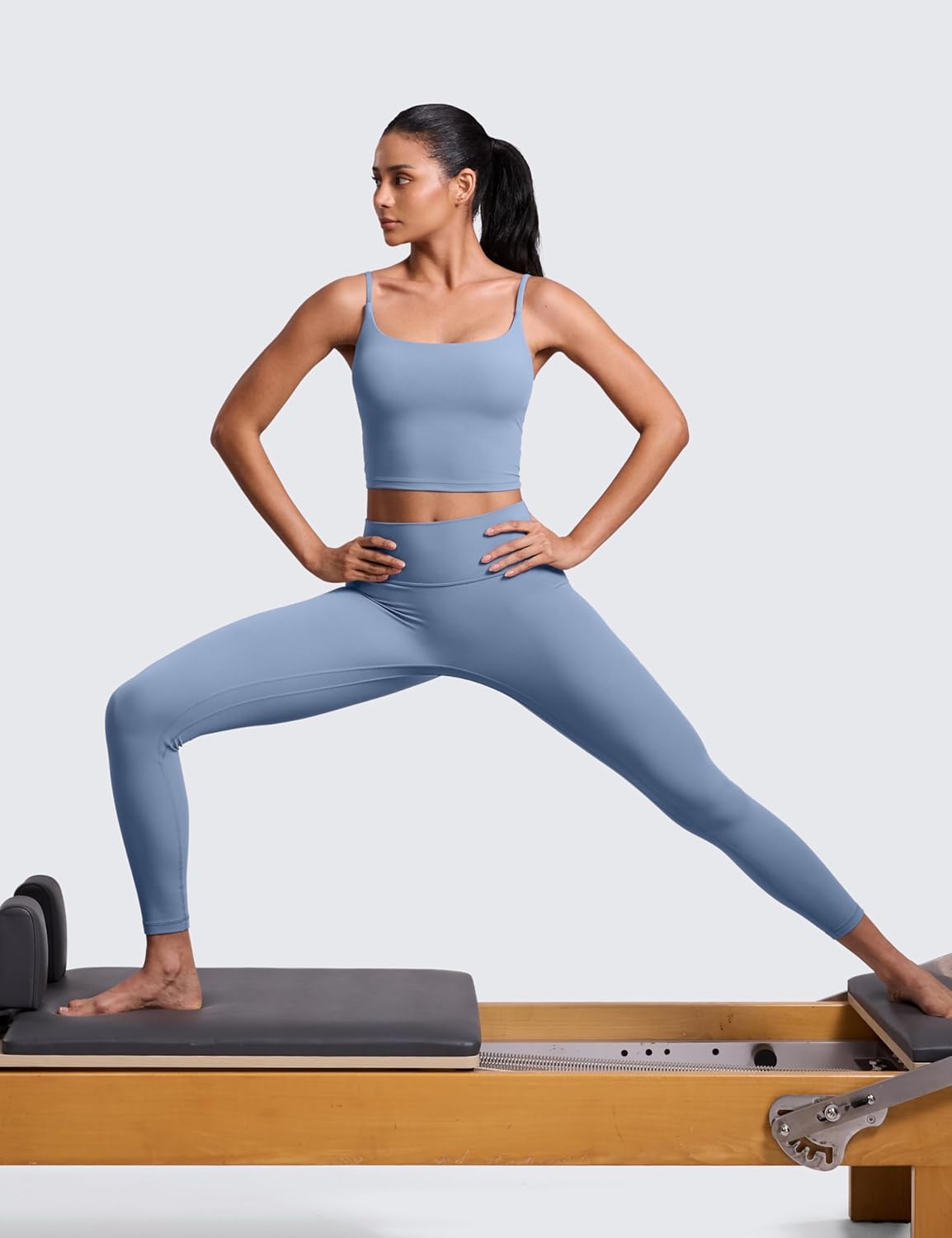 Detalle de CRZ YOGA Butterlift Femme Encolure Dégagée Longline – Soutien-gorge intégré et débardeur court
