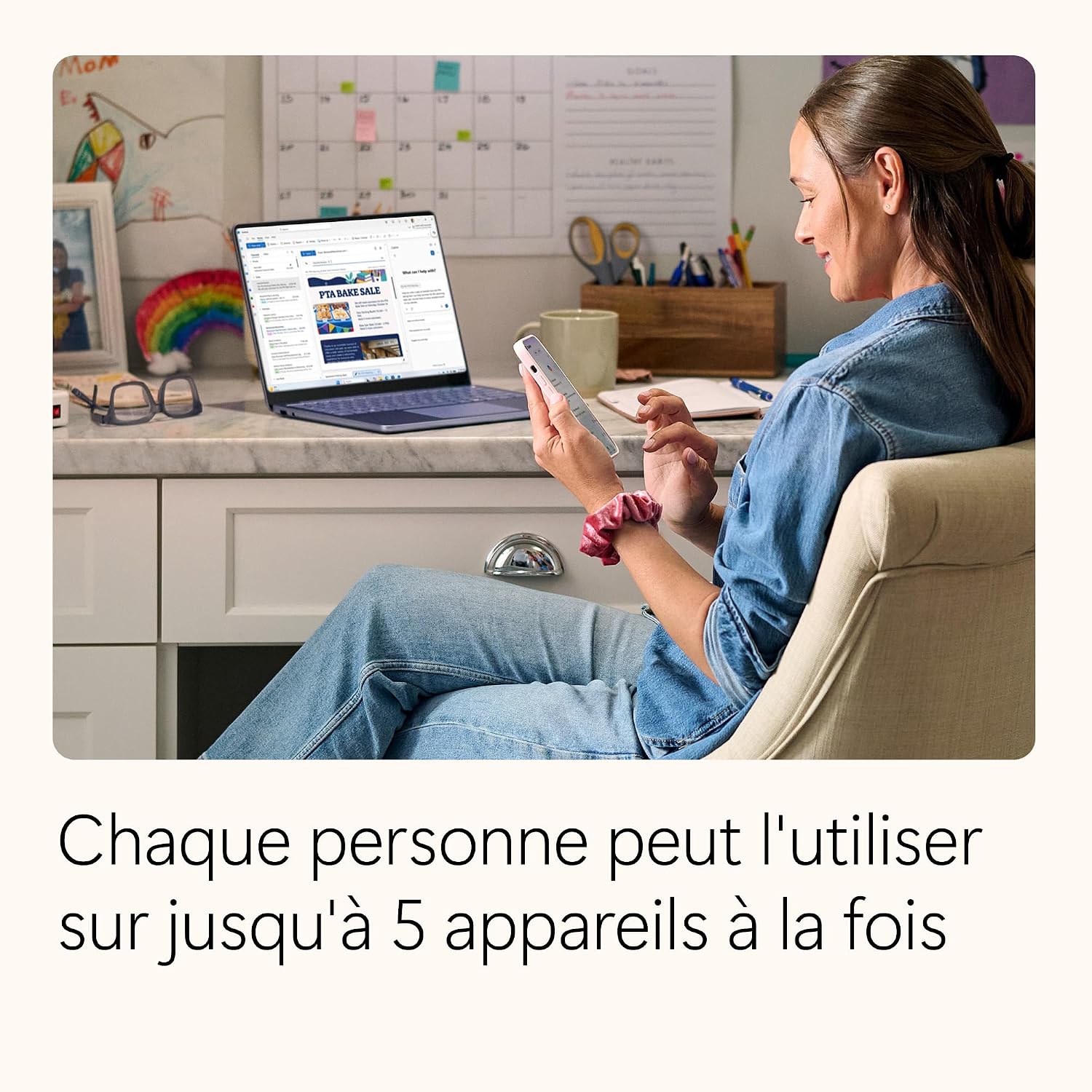 Detalle de Microsoft 365 Famille — Abonnement 12 mois pour 6 utilisateurs avec IA et 6 To de stockage OneDrive