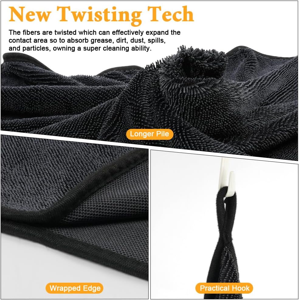 Thumbnail 6 de URAQT Microfibre Cloth: Large 90x60cm Car Drying Towel (600GSM) for Fast, Lint-Free Drying