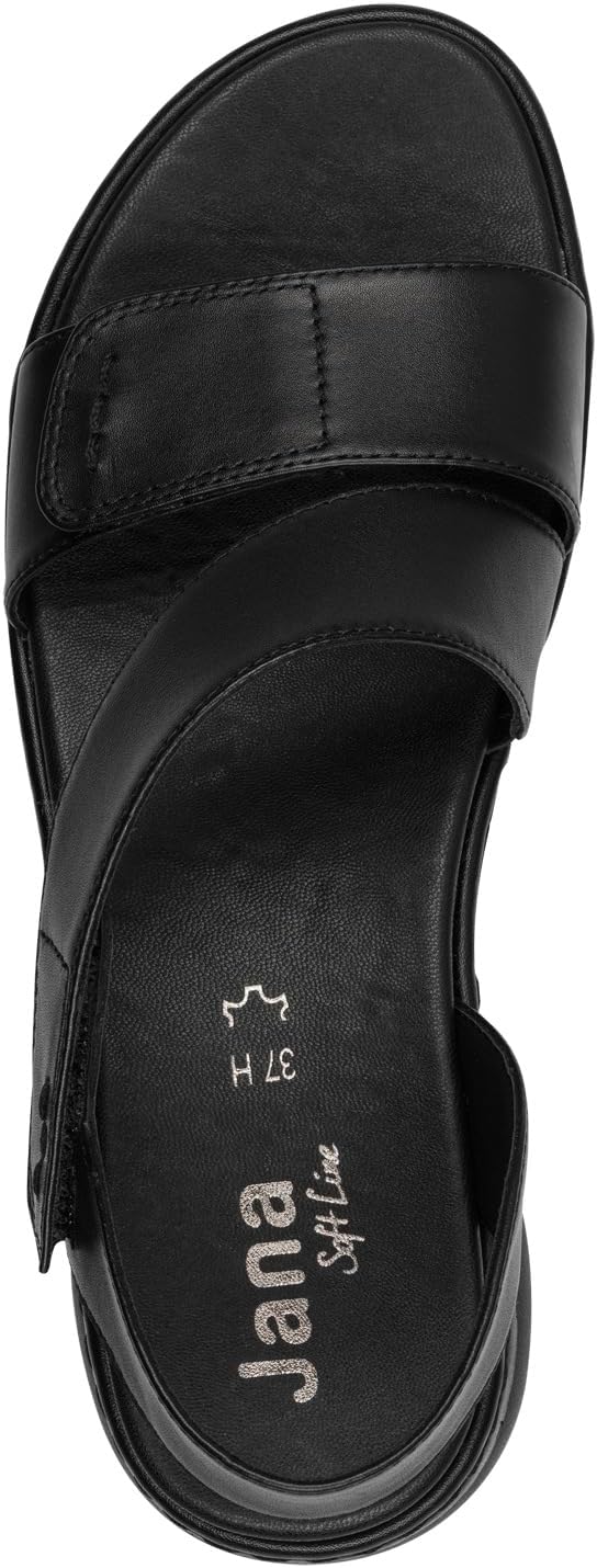 Thumbnail 3 de Jana Femme Softline Leather Wedge/Plat Sand 8-28711-46 Sandale en cuir