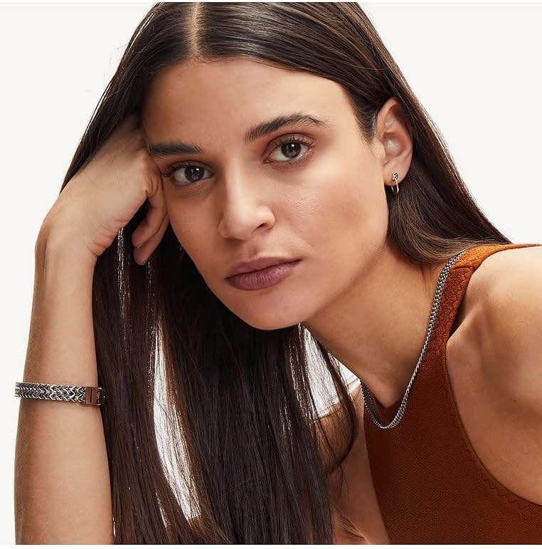 Thumbnail 2 de LIEBESKIND BERLIN Woven Damen Schmuck-Set: Geflochtene Kette, Armband, Ohrringe & Ring aus Edelstahl – Silber, Gold, Roségold & Schwarz