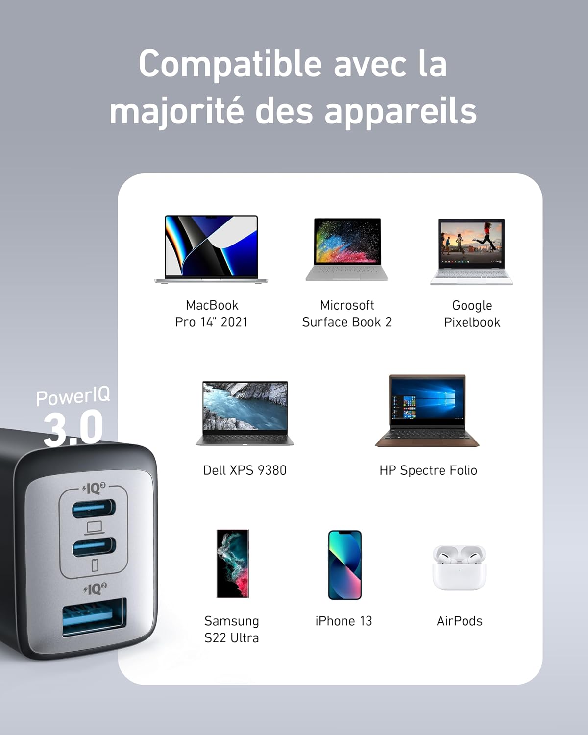 Thumbnail 6 de Anker Chargeur USB C Nano II 65W, Station 3 Ports — compact et puissant