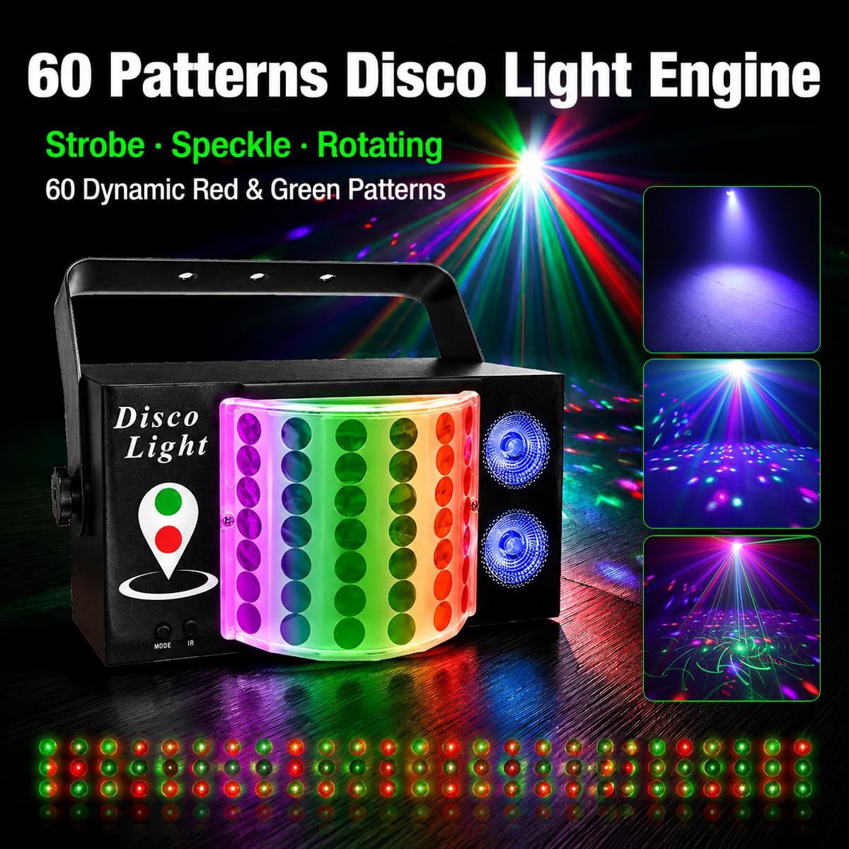Detalle de Lyiwmg MTD -D10 3-in-1 Disco Light with Sound Activation and Remote