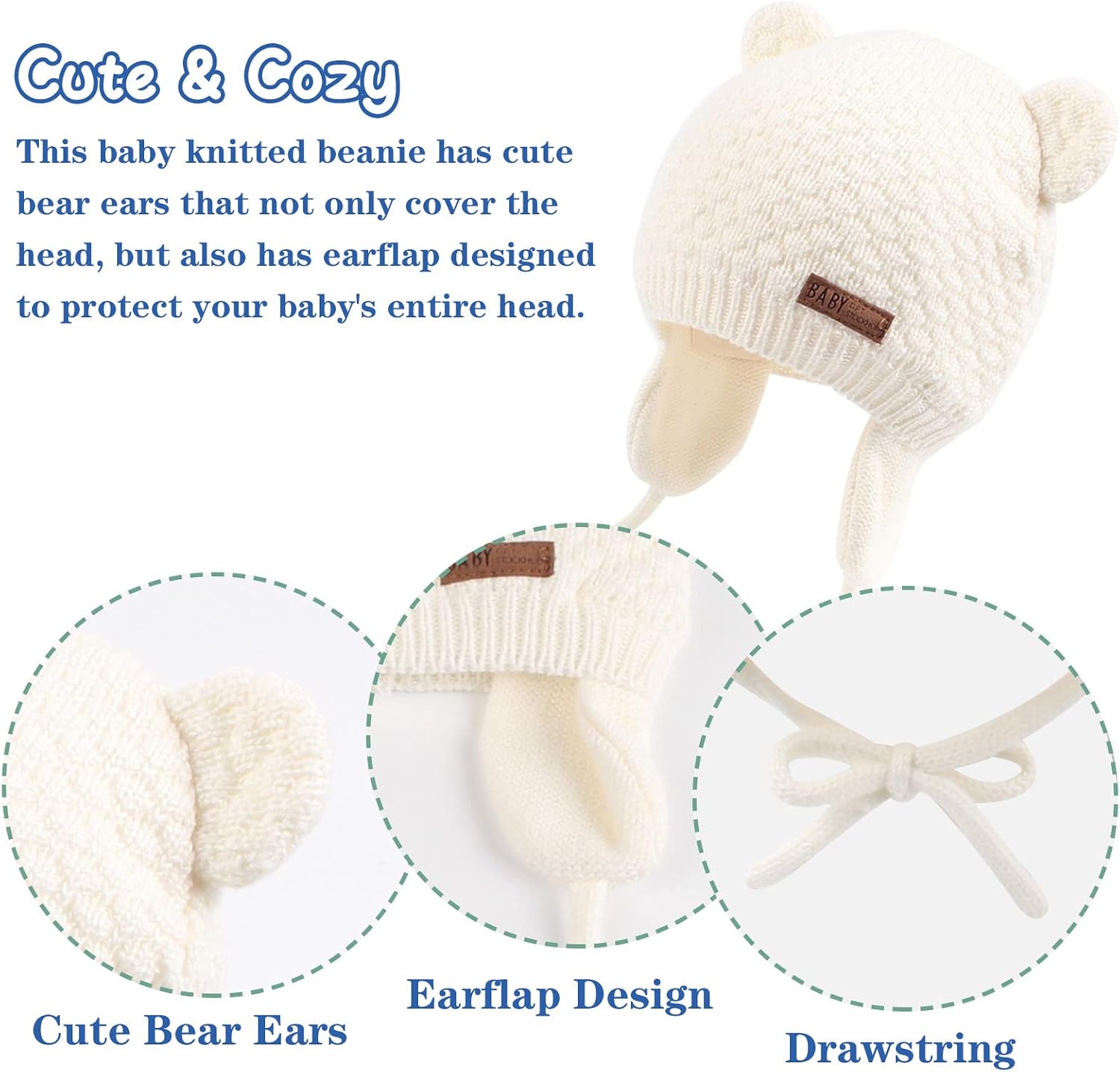 Detalle 1 de XIAOHAWANG Baby Wintermütze 3 Größen 🧣