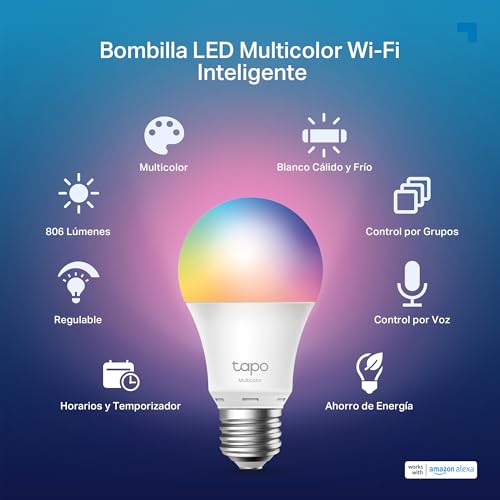 Detalle 2 de Tapo L530EA: bombilla LED WiFi multicolor con control por voz y programación (E27)